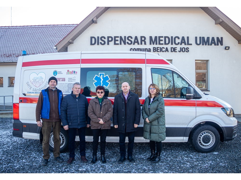 Livrare ambulanță achiziționată prin proiectul  ”Sate Sănătoase”