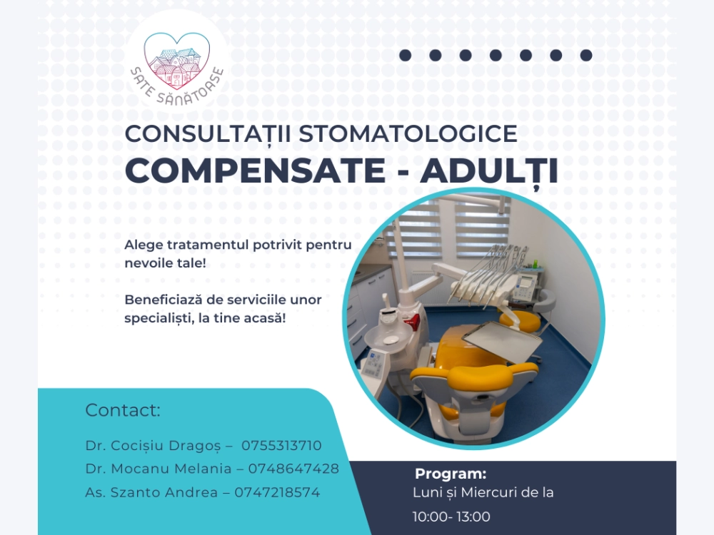 Tratamente stomatologice compensate prin Casa de Asigurări de Sănătate